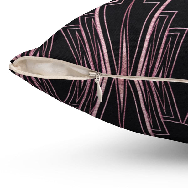 ART DECO PINK & BLACK - Square Pillow