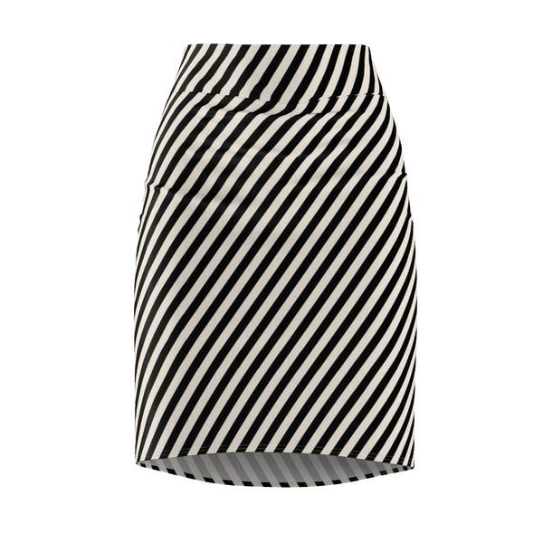 BB STRIPED - BLACK & CREAM - Pencil Skirt