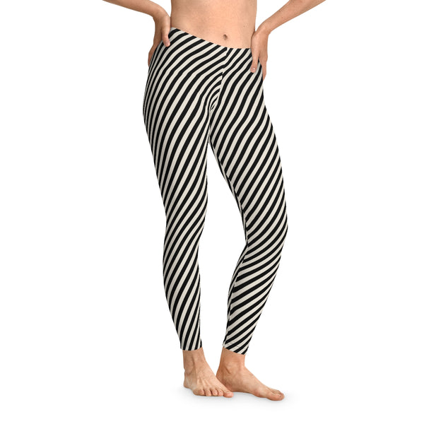 BB STRIPED - BLACK & CREAM - Stretchy Leggings