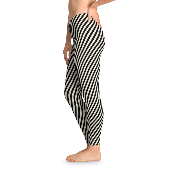 BB STRIPED - BLACK & CREAM - Stretchy Leggings