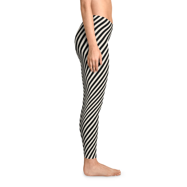 BB STRIPED - BLACK & CREAM - Stretchy Leggings