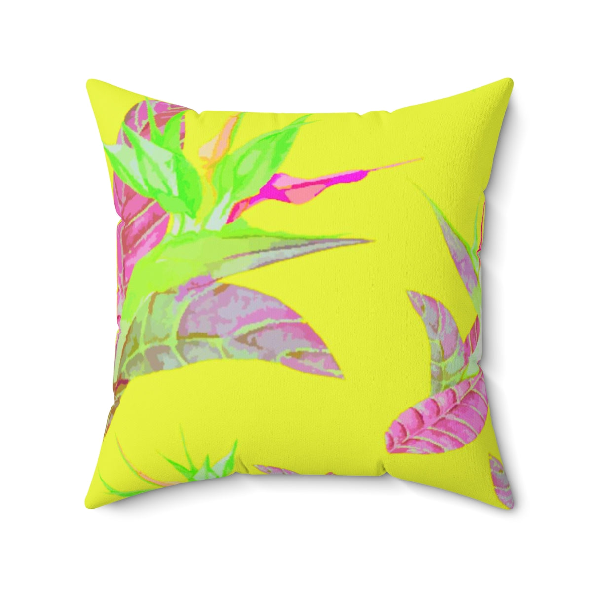 BIRD OF PARADISE & HOT YELLOW - Square Pillow