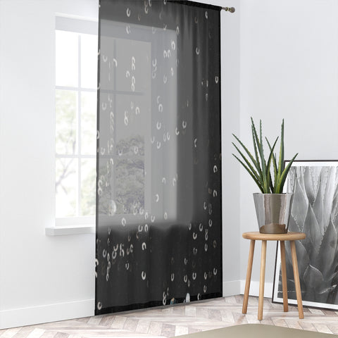 BLACK SEQUIN PRINT - SHEER Window Curtain