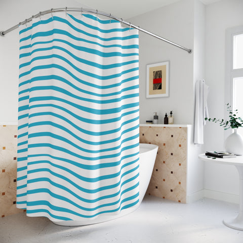 BLUE WAVES SHOWER CURTAIN