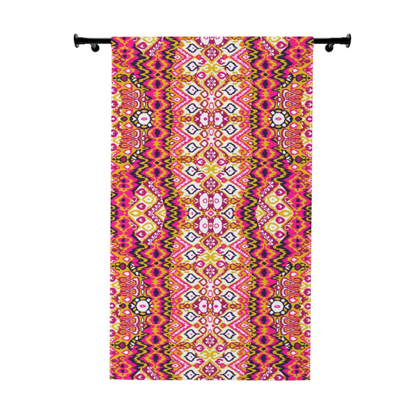 BOHO PRINT RED & PINK - BLACKOUT Window Curtain