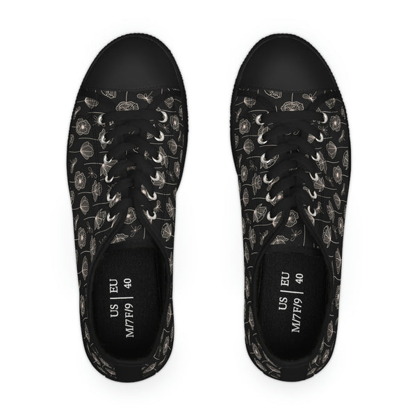 CREAM CUPS & BLACK - Women's Low Top Sneakers Black Sole