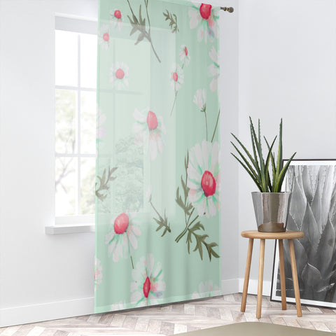 DAISIES PRINT - SHEER Window Curtain