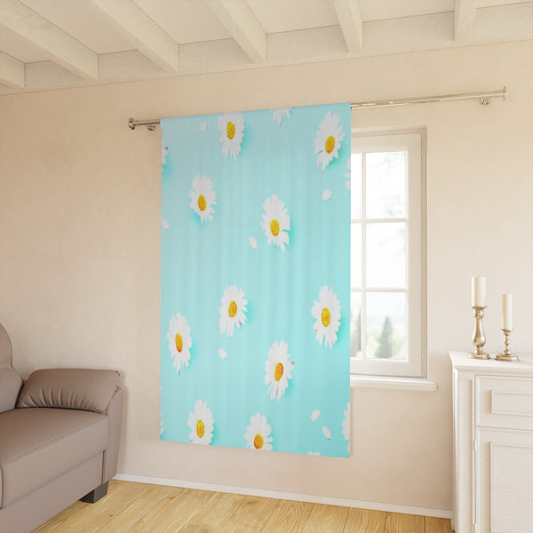 DAISIES & BLUE - BLACKOUT Window Curtain