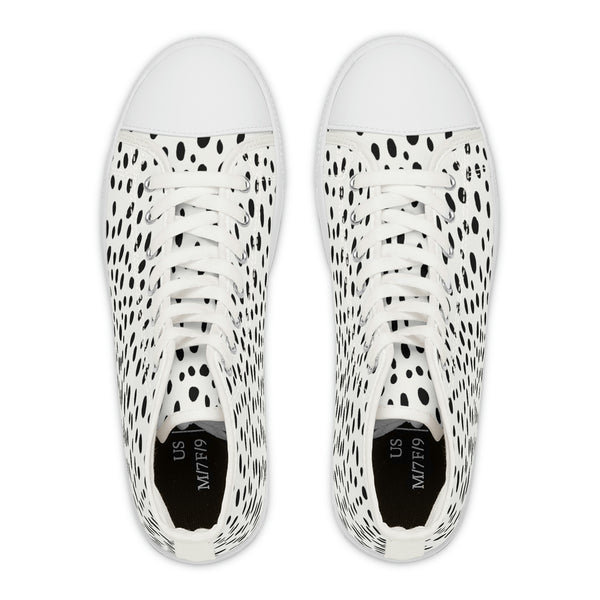 DALMATIAN & WHITE - Women's High Top Sneakers White Sole