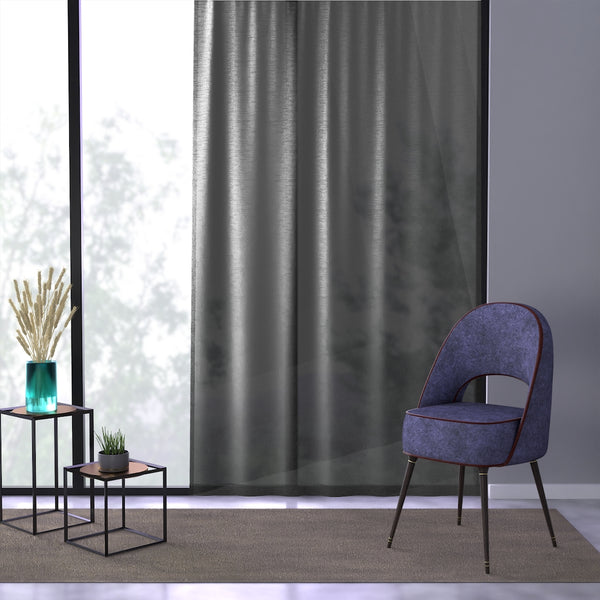 DIAGONAL SQUARE BLACK & GRAY - SHEER Window Curtain