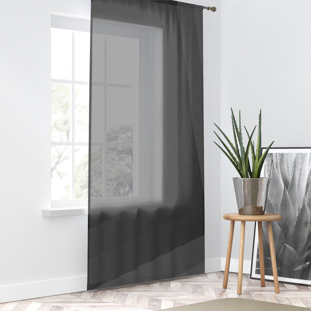 DIAGONAL SQUARE BLACK & GRAY - SHEER Window Curtain