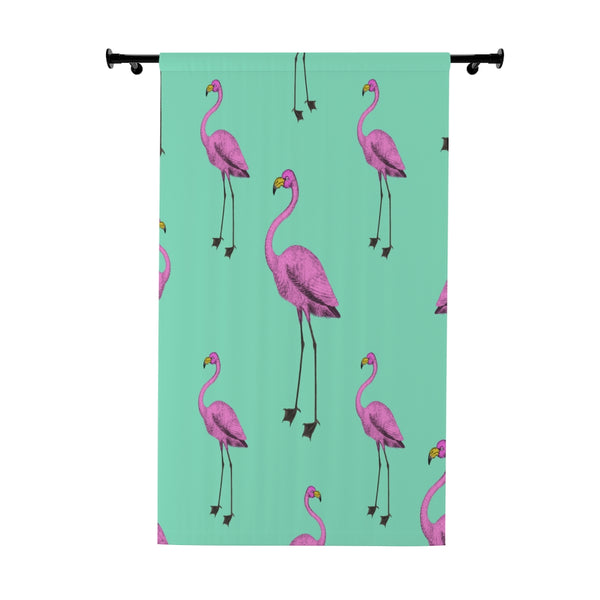 FLAMINGOS & TURQUOISE - BLACKOUT Window Curtain