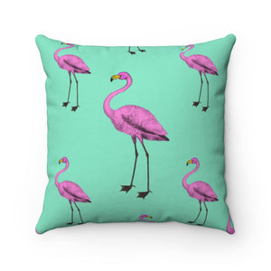 FLAMINGOS & TURQUOISE - Square Pillow