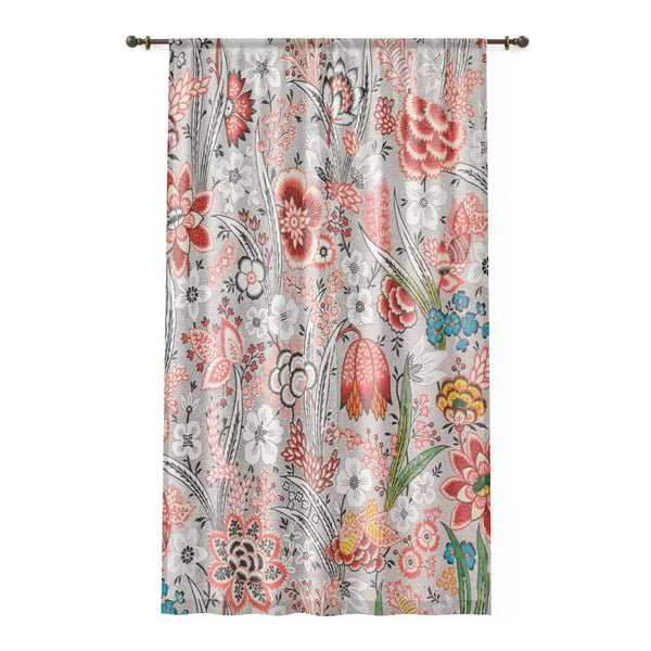 FLOWER GARDEN VINTAGE - SHEER Window Curtain