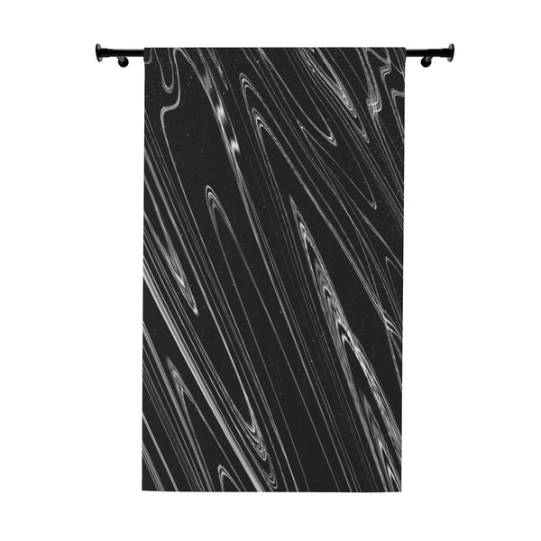 GLITCH SWIRT BLACK & WHITE - BLACKOUT Window Curtain