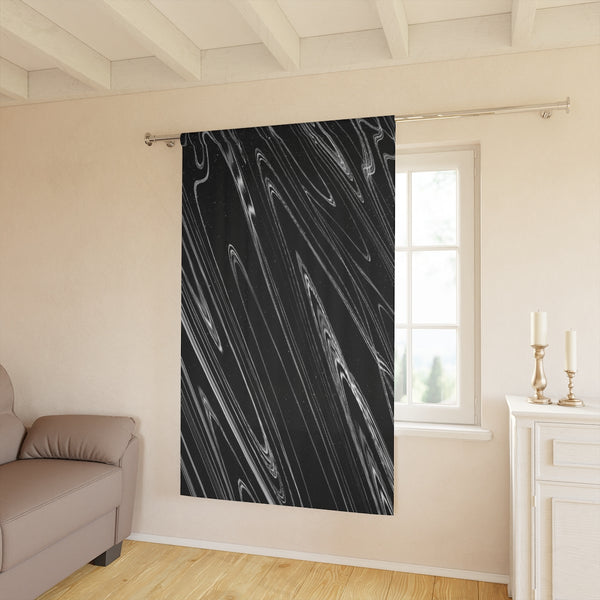 GLITCH SWIRT BLACK & WHITE - BLACKOUT Window Curtain