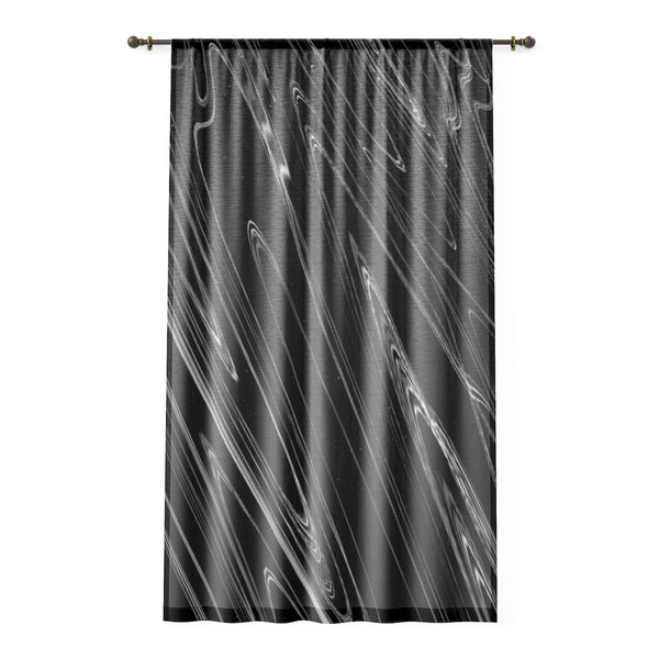 GLITCH SWIRT BLACK & WHITE - SHEER Window Curtain