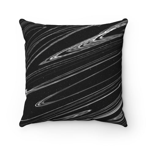 GLITCH SWIRT BLACK & WHITE - Square Pillow