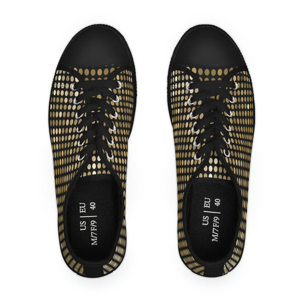 GOLD SEQUIN PRINT - Women's Low Top Sneakers Black Sole