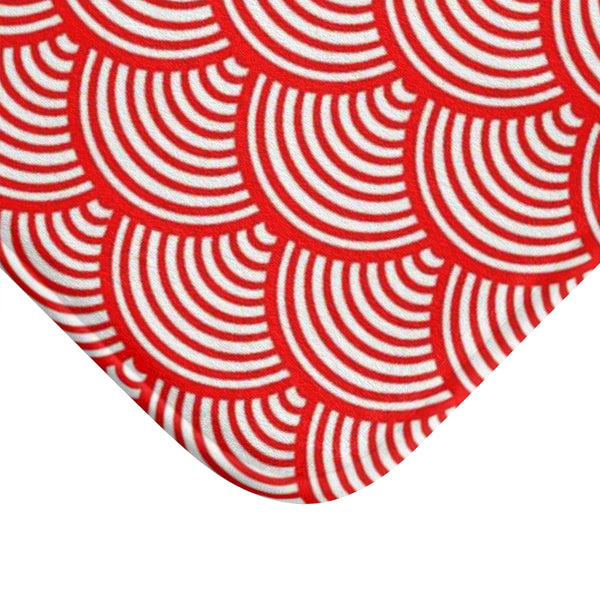 GRAPHIC RED WAVES - BATH MAT