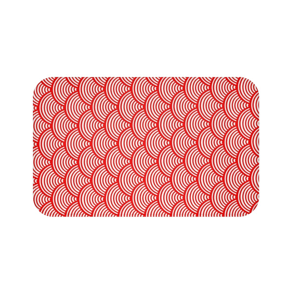 GRAPHIC RED WAVES - BATH MAT