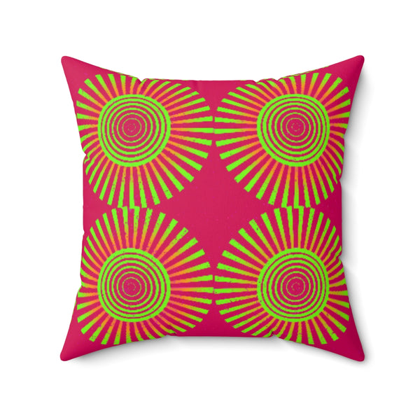 GRAPHIC SUN GREEN - Square Pillow