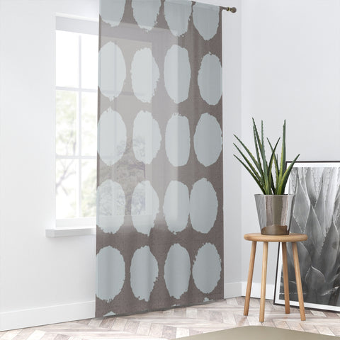 GRAY DOTS - SHEER Window Curtain