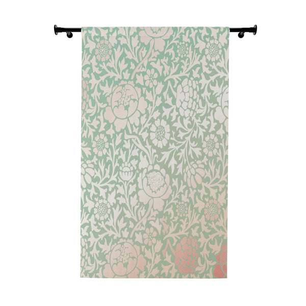 GREEN BROCADE PRINT - BLACKOUT Window Curtain