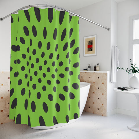 GREEN WARP DOTS - SHOWER CURTAIN