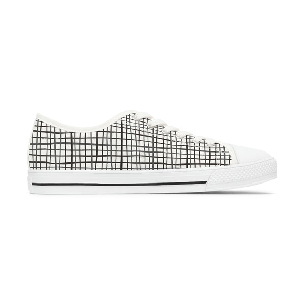 HIPPIE CHECK - Women's Low Top Sneakers White Sole