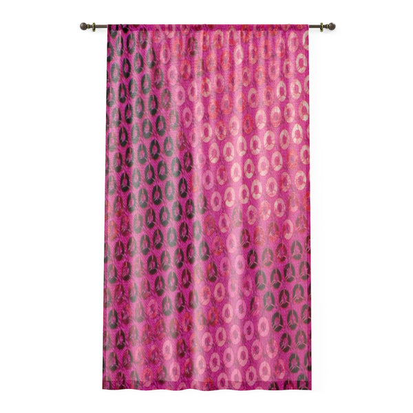 HOT PINK SEQUIN PRINT - SHEER Window Curtain