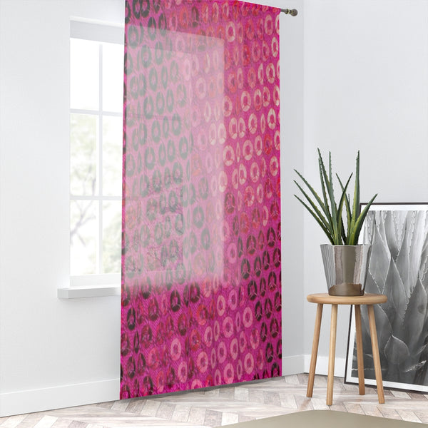 HOT PINK SEQUIN PRINT - SHEER Window Curtain