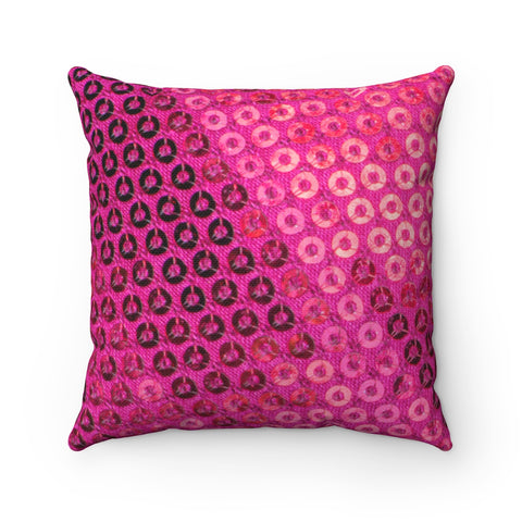 HOT PINK SEQUIN PRINT - Square Pillow