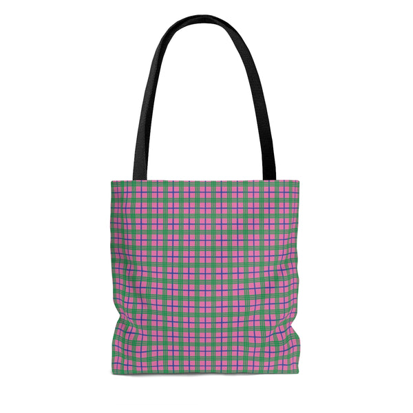 HOT PINK & GREEN PLAID - Tote Bag