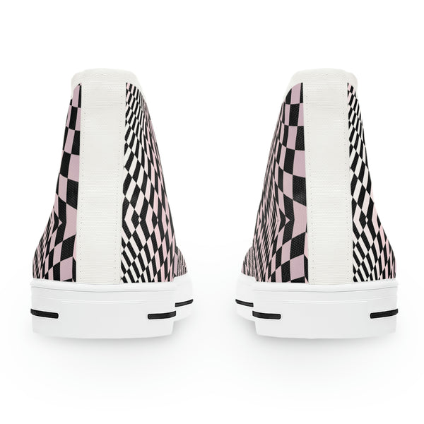 ILLUSION PINK - Women's High Top Sneakers White Sole