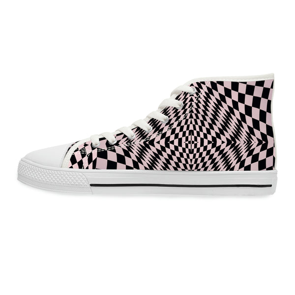 ILLUSION PINK - Women's High Top Sneakers White Sole