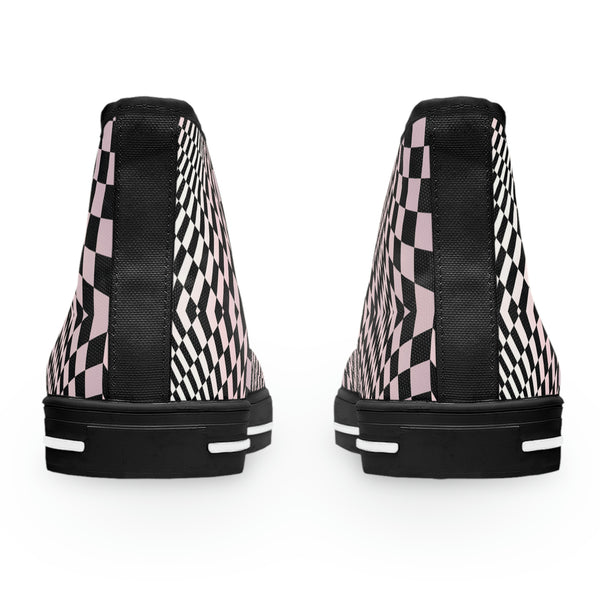 ILLUSION PINK - Women's High Top Sneakers Black Sole