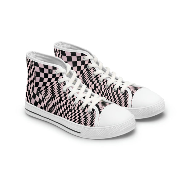 ILLUSION PINK - Women's High Top Sneakers White Sole