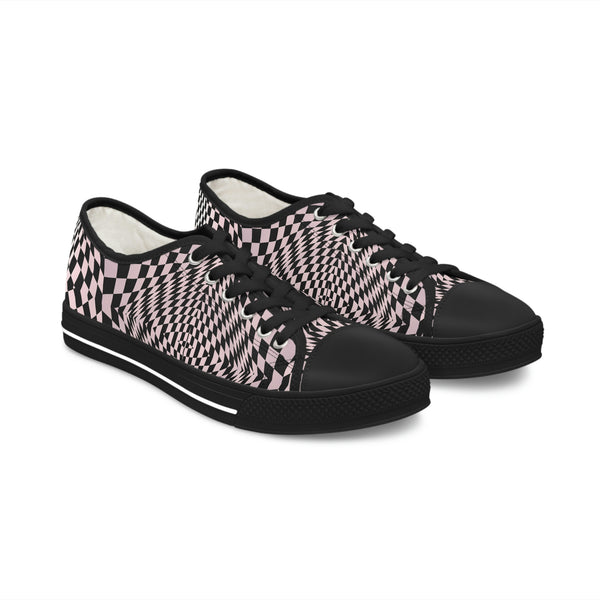 ILLUSION PINK - Women's Low Top Sneakers Black Sole