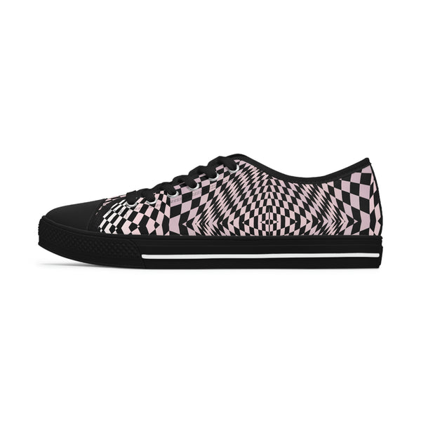 ILLUSION PINK - Women's Low Top Sneakers Black Sole