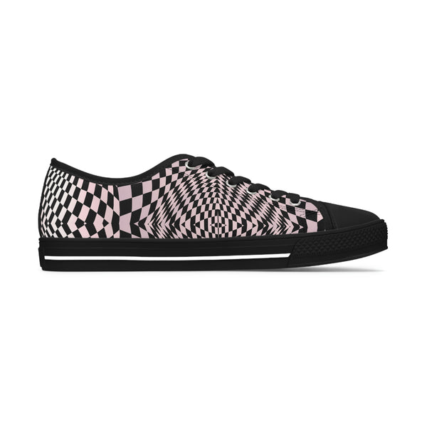 ILLUSION PINK - Women's Low Top Sneakers Black Sole