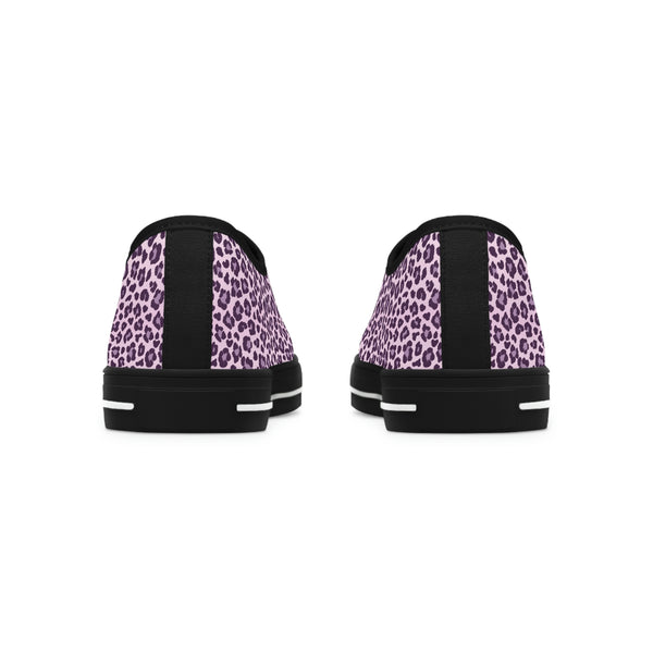 LEOPARD PRINT - LAVANDER - Women's Low Top Sneakers Black sole