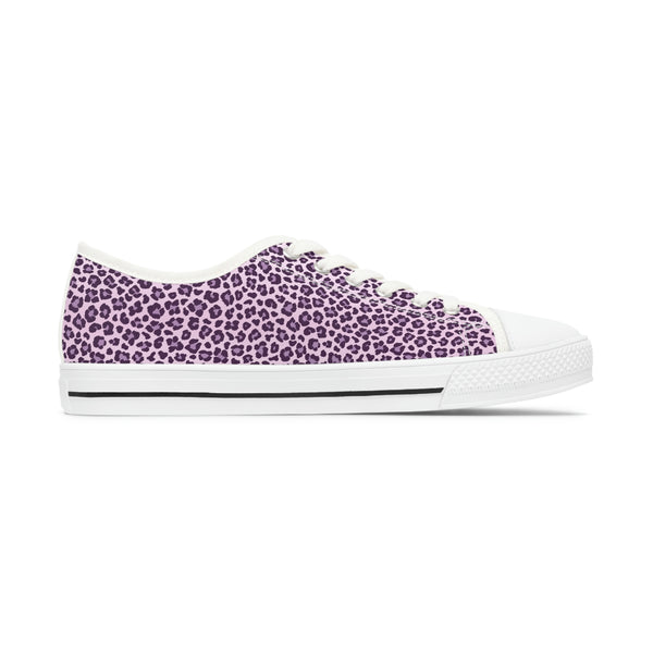 LEOPARD PRINT - LAVANDER - Women's Low Top Sneakers White sole