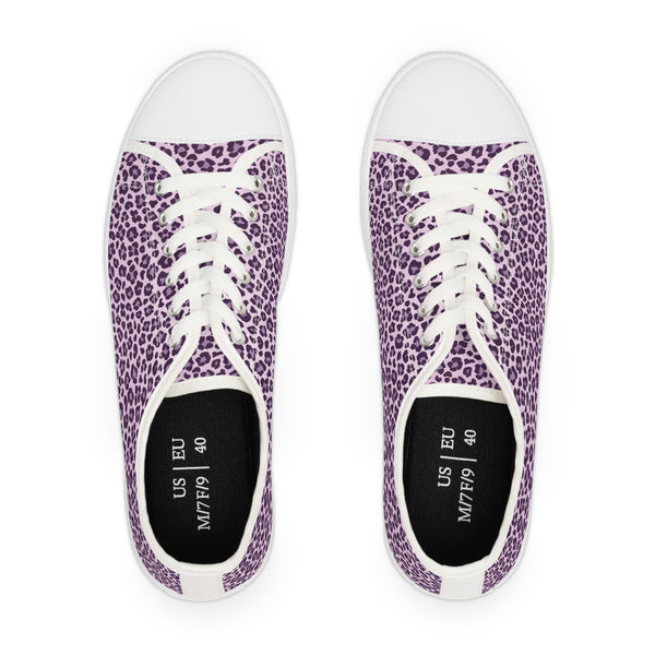 LEOPARD PRINT - LAVANDER - Women's Low Top Sneakers White sole