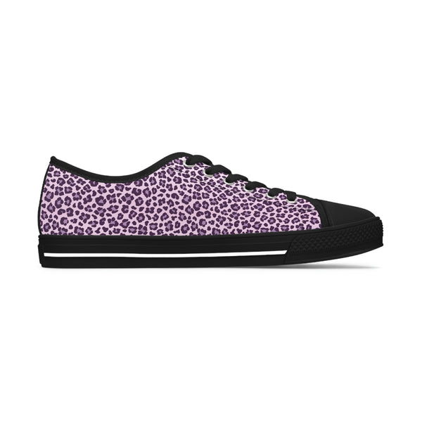 LEOPARD PRINT - LAVANDER - Women's Low Top Sneakers Black sole