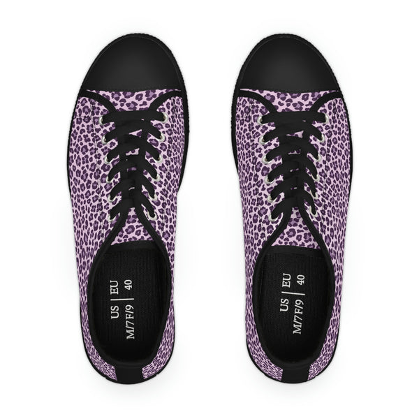 LEOPARD PRINT - LAVANDER - Women's Low Top Sneakers Black sole