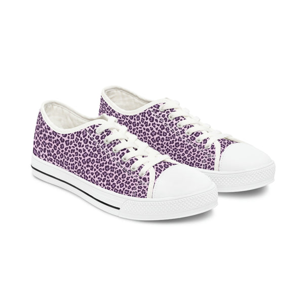 LEOPARD PRINT - LAVANDER - Women's Low Top Sneakers White sole