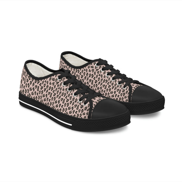 LEOPARD PRINT - OLD ROSE - Women's Low Top Sneakers Black Sole