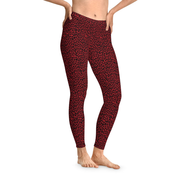 Leopard Print Black & Red - Stretchy Leggings