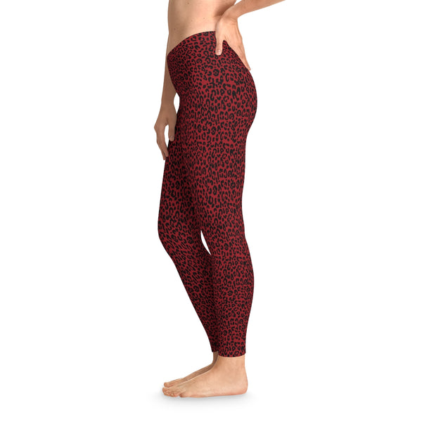 Leopard Print Black & Red - Stretchy Leggings Media 